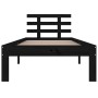 Black solid wood bed frame 100x200 cm by vidaXL, Beds and slatted bases - Ref: Foro24-814748, Price: 88,11 €, Discount: %