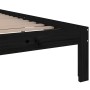 Black solid wood bed frame 100x200 cm by vidaXL, Beds and slatted bases - Ref: Foro24-814748, Price: 88,11 €, Discount: %