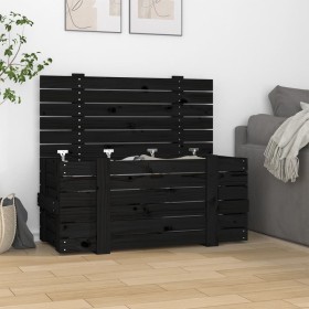 Solid black pine wood storage box 91x40.5x42 cm by vidaXL, Storage baskets - Ref: Foro24-825002, Price: 78,77 €, Discount: %