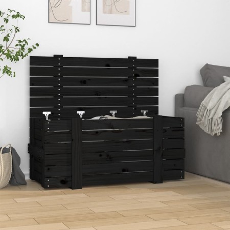 Aufbewahrungsbox aus massivem Kiefernholz schwarz 91x40,5x42 cm von vidaXL, Aufbewahrungskörbe - Ref: Foro24-825002, Preis: 7...