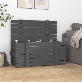 Solid pine wood storage box in gray, 91x40.5x42 cm by vidaXL, Storage baskets - Ref: Foro24-825000, Price: 106,99 €, Discount: %