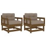 Garden armchairs cushions 2 pcs solid pine wood honey brown by vidaXL, Modular outdoor sofas - Ref: Foro24-825446, Price: 138...