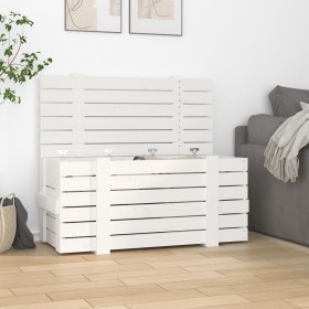 Solid white pine wood storage box 91x40.5x42 cm by vidaXL, Storage baskets - Ref: Foro24-824999, Price: 116,73 €, Discount: %