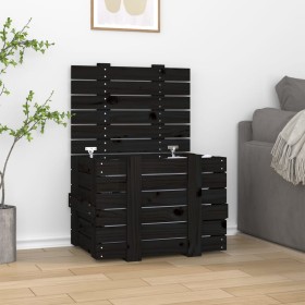 Solid black pine wood storage box 58x40.5x42 cm by vidaXL, Storage baskets - Ref: Foro24-824997, Price: 62,99 €, Discount: %