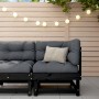 Corner sofa with solid black pine wood cushions by vidaXL, Modular outdoor sofas - Ref: Foro24-825426, Price: 118,83 €, Disco...