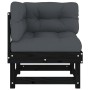 Corner sofa with solid black pine wood cushions by vidaXL, Modular outdoor sofas - Ref: Foro24-825426, Price: 118,83 €, Disco...