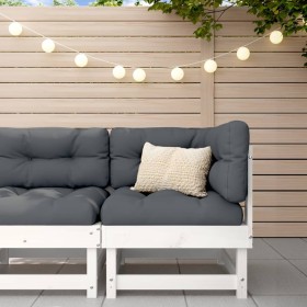 Corner sofa with solid white pine wood cushions by vidaXL, Modular outdoor sofas - Ref: Foro24-825423, Price: 113,99 €, Disco...