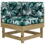 Corner sofa with cushions made of impregnated pine wood by vidaXL, Modular outdoor sofas - Ref: Foro24-825428, Price: 103,93 ...