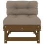 Central sofa with solid honey brown pine wood cushions by vidaXL, Modular outdoor sofas - Ref: Foro24-825432, Price: 76,57 €,...