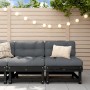 Central sofas with 2 solid black pine wood cushions by vidaXL, Modular outdoor sofas - Ref: Foro24-825461, Price: 132,99 €, D...