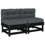 Central sofas with 2 solid black pine wood cushions by vidaXL, Modular outdoor sofas - Ref: Foro24-825461, Price: 132,99 €, D...