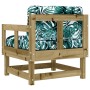 Garden armchairs with cushions 2 units pine wood treated with preservatives by vidaXL, Modular outdoor sofas - Ref: Foro24-82...