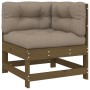 Corner sofa with honey brown solid pine wood cushions by vidaXL, Modular outdoor sofas - Ref: Foro24-825544, Price: 117,99 €,...