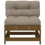 Central sofa with solid pine wood honey brown cushions by vidaXL, Modular outdoor sofas - Ref: Foro24-825551, Price: 112,71 €...