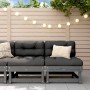 Central sofas with cushions 2 pcs solid gray pine wood by vidaXL, Modular outdoor sofas - Ref: Foro24-825459, Price: 180,69 €...