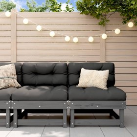 Central sofas with cushions 2 pcs solid gray pine wood by vidaXL, Modular outdoor sofas - Ref: Foro24-825459, Price: 147,99 €...