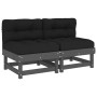 Central sofas with cushions 2 pcs solid gray pine wood by vidaXL, Modular outdoor sofas - Ref: Foro24-825459, Price: 180,69 €...