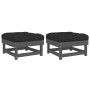 Garden stools with cushions 2 pcs solid gray pine wood by vidaXL, Modular outdoor sofas - Ref: Foro24-825466, Price: 195,45 €...