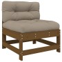 Central sofas with 2 pine wood honey brown cushions by vidaXL, Modular outdoor sofas - Ref: Foro24-825579, Price: 151,98 €, D...