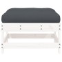 Garden stool with solid white pine wood cushion by vidaXL, Modular outdoor sofas - Ref: Foro24-825556, Price: 71,99 €, Discou...