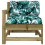 Garden armchair with impregnated pine wood cushions by vidaXL, Modular outdoor sofas - Ref: Foro24-825575, Price: 95,32 €, Di...