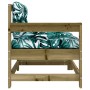 Garden armchair with impregnated pine wood cushions by vidaXL, Modular outdoor sofas - Ref: Foro24-825575, Price: 95,32 €, Di...