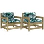 Garden armchairs with cushions 2 pcs impregnated pine wood by vidaXL, Modular outdoor sofas - Ref: Foro24-825568, Price: 154,...