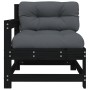 Garden armchair with solid black pine wood cushions by vidaXL, Modular outdoor sofas - Ref: Foro24-825573, Price: 105,69 €, D...