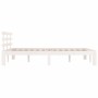 White solid wood bed frame King Size 150x200 cm by vidaXL, Beds and slatted bases - Ref: Foro24-814760, Price: 137,99 €, Disc...