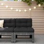 Central sofa with solid pine wood cushions in gray. by vidaXL, Modular outdoor sofas - Ref: Foro24-825662, Price: 112,68 €, D...