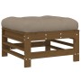 Garden stool with honey brown solid pine wood cushion by vidaXL, Modular outdoor sofas - Ref: Foro24-825670, Price: 66,11 €, ...