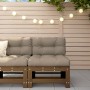 Central sofa with solid honey brown pine wood cushions by vidaXL, Modular outdoor sofas - Ref: Foro24-825663, Price: 112,68 €...