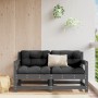 Garden armchairs with cushions 2 pcs solid gray pine wood by vidaXL, Modular outdoor sofas - Ref: Foro24-825592, Price: 196,3...