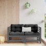 Corner sofas with 2 solid pine wood gray cushions by vidaXL, Modular outdoor sofas - Ref: Foro24-825683, Price: 174,24 €, Dis...