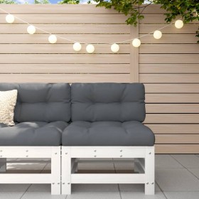 Central sofa with solid white pine wood cushions by vidaXL, Modular outdoor sofas - Ref: Foro24-825661, Price: 83,99 €, Disco...