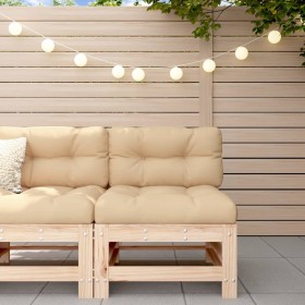 Central sofa with solid pine wood cushions by vidaXL, Modular outdoor sofas - Ref: Foro24-825660, Price: 70,99 €, Discount: %