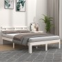 White solid wood bed frame 160x200 cm by vidaXL, Beds and slatted bases - Ref: Foro24-814765, Price: 142,24 €, Discount: %