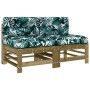 Central sofas with cushions 2 pcs impregnated pine wood by vidaXL, Modular outdoor sofas - Ref: Foro24-825694, Price: 155,99 ...