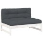 Central sofa made of solid white pine wood 120x80 cm by vidaXL, Modular outdoor sofas - Ref: Foro24-825731, Price: 145,12 €, ...