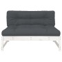 Central sofa made of solid white pine wood 120x80 cm by vidaXL, Modular outdoor sofas - Ref: Foro24-825731, Price: 145,12 €, ...