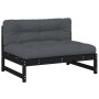 Central sofa solid black pine wood 120x80 cm by vidaXL, Modular outdoor sofas - Ref: Foro24-825734, Price: 131,26 €, Discount: %