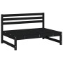 Central sofa solid black pine wood 120x80 cm by vidaXL, Modular outdoor sofas - Ref: Foro24-825734, Price: 131,26 €, Discount: %