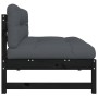 Central sofa solid black pine wood 120x80 cm by vidaXL, Modular outdoor sofas - Ref: Foro24-825734, Price: 131,26 €, Discount: %