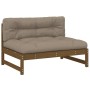 Central sofa made of solid pine wood in honey brown, 120x80 cm by vidaXL, Modular outdoor sofas - Ref: Foro24-825733, Price: ...