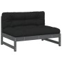 Central sofa solid gray pine wood 120x80 cm by vidaXL, Modular outdoor sofas - Ref: Foro24-825732, Price: 145,12 €, Discount: %