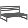 Central sofa solid gray pine wood 120x80 cm by vidaXL, Modular outdoor sofas - Ref: Foro24-825732, Price: 145,12 €, Discount: %