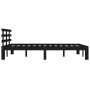 Black solid wood bed frame 160x200 cm by vidaXL, Beds and slatted bases - Ref: Foro24-814768, Price: 148,65 €, Discount: %