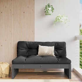 Central sofa solid gray pine wood 120x80 cm by vidaXL, Modular outdoor sofas - Ref: Foro24-825760, Price: 136,73 €, Discount: %