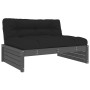 Central sofa solid gray pine wood 120x80 cm by vidaXL, Modular outdoor sofas - Ref: Foro24-825760, Price: 136,99 €, Discount: %