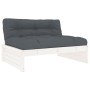 Central sofa made of solid white pine wood 120x80 cm by vidaXL, Modular outdoor sofas - Ref: Foro24-825759, Price: 151,99 €, ...